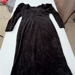 Elegant Black Velvet Dress